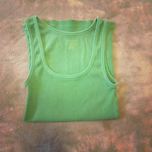 American Eagle Ribbed Tank Green
